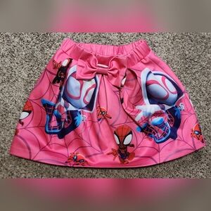 Pink Spider-Man Skirt with Bow